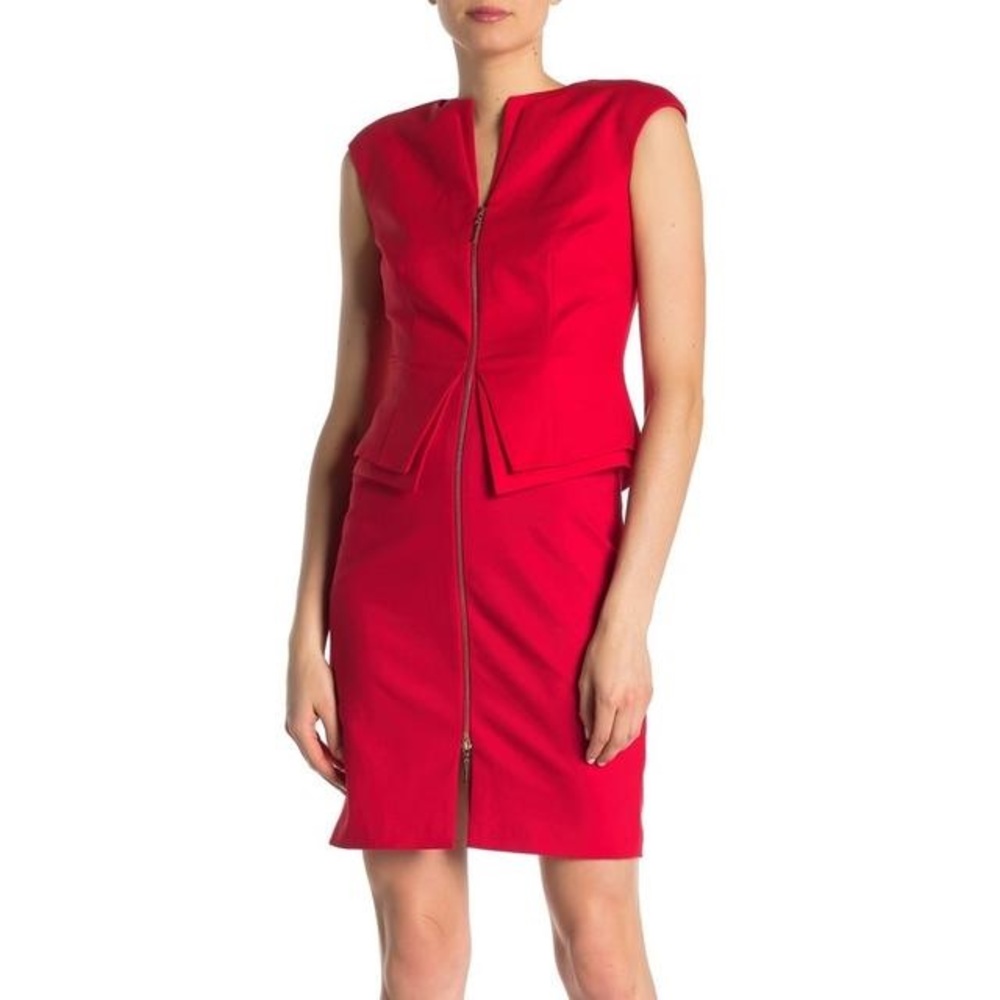 NWT Ted Baker London Structured Zip Peplum Dress